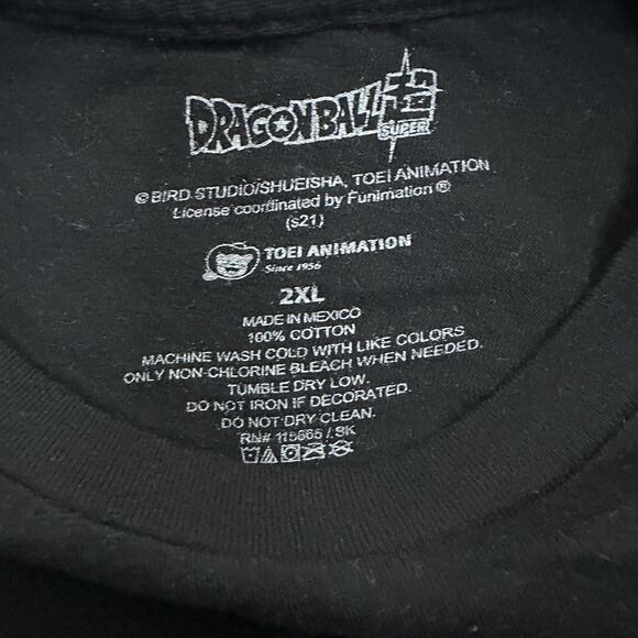 Dragon Ball Z Mens Super Anime T-Shirt 2XL Black Graphic Tee Goku Vegeta Crew - Picture 7 of 10